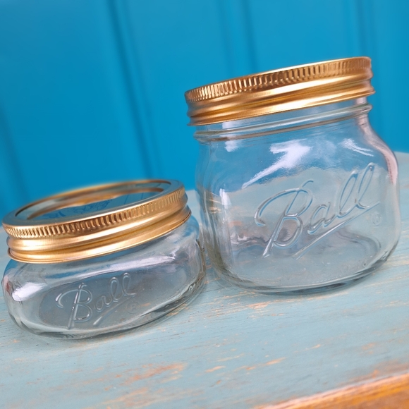 2 Ball Mason Jars Widemouth Glass Unique Size 250ml 500ML Jar w Lid Flat Short - Picture 16 of 16